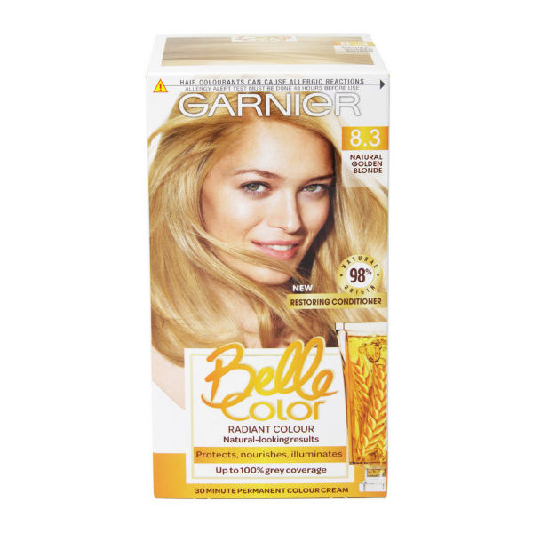 Garnier Belle Color Permanent Hair Colour 8.3 Natural Golden Blonde in UK