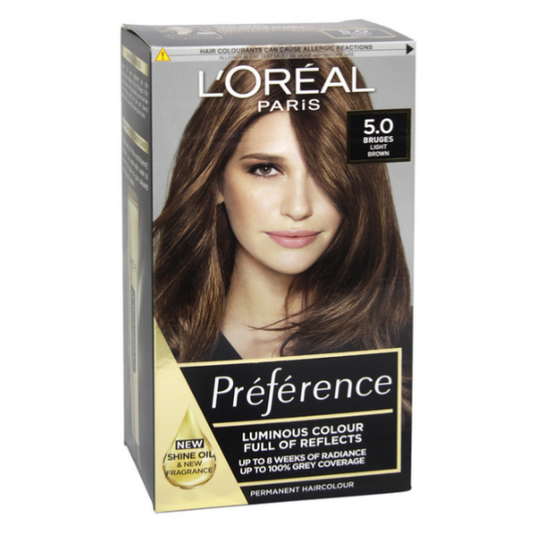 L'Oreal Paris Preference Permanent Hair Colour 5.0 Bruge Light Brown in UK