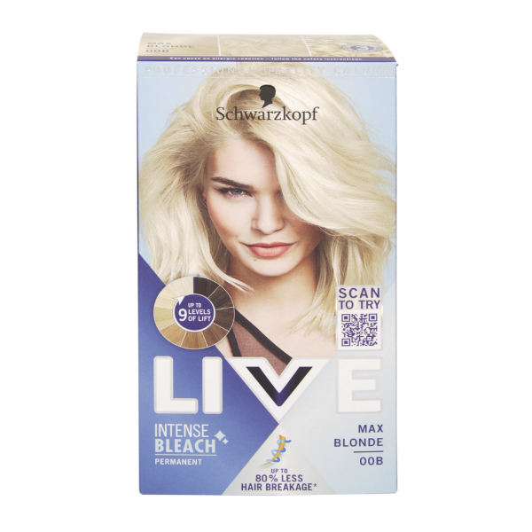 Schwarzkopf Live Permanent Hair Colour Max Blonde 00B in UK