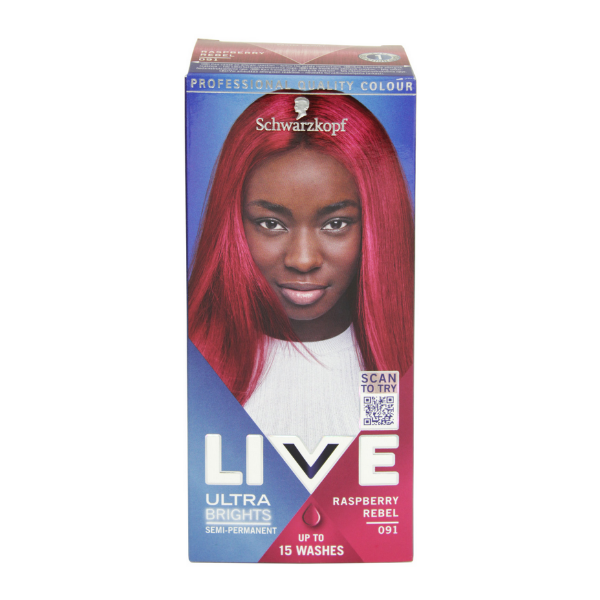 Schwarzkopf Live Semi-Permanent Hair Colour Raspberry Rebel 091 in UK