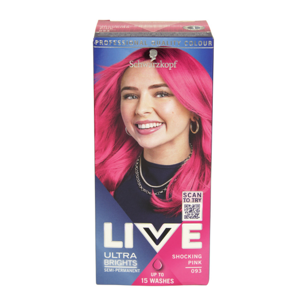 Schwarzkopf Live Semi-Permanent Hair Colour Shocking Pink 093 in UK