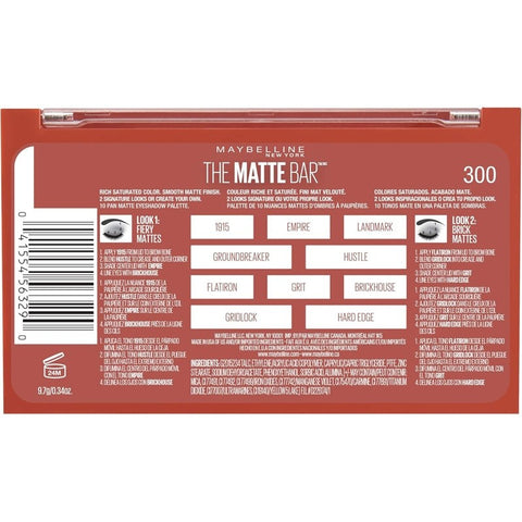 Maybelline The Matte Bar Eyeshadow Palette No 300 -  9.7g