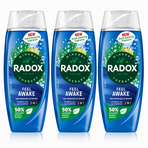 Radox Mineral Therapy Feel Awake Shower Gel with Mood Boosting Fragrance 225mlX3