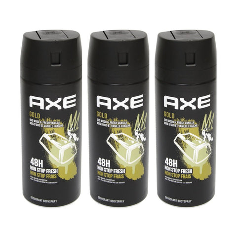 Axe Gold Men's Deodorant Body Spray 150ml - Pack of 3