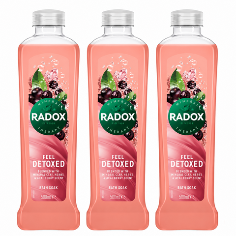 Radox 100% Nature Inspired Fragrance Bath Soak Feel Detoxed 3 Pack 500ml