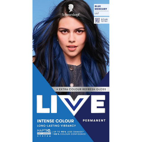 Schwarzkopf LIVE Intense Colour U67 Blue Mercury Permanent Hair Dye