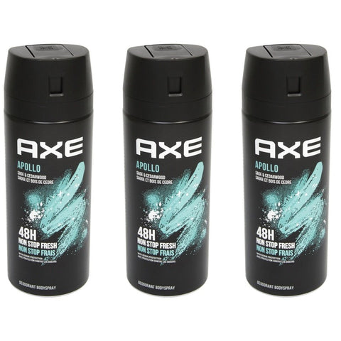 Axe Apollo Men's Deodorant Body Spray 150ml X 3