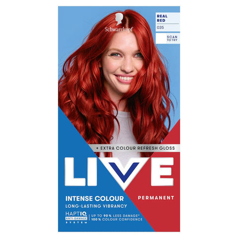 Schwarzkopf LIVE Intense Colour 035 Real Red Permanent Hair Dye