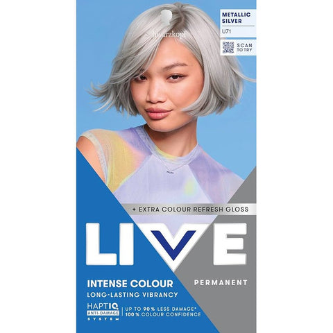 Schwarzkopf LIVE Intense Colour U71 Metallic Silver Permanent Hair Dye