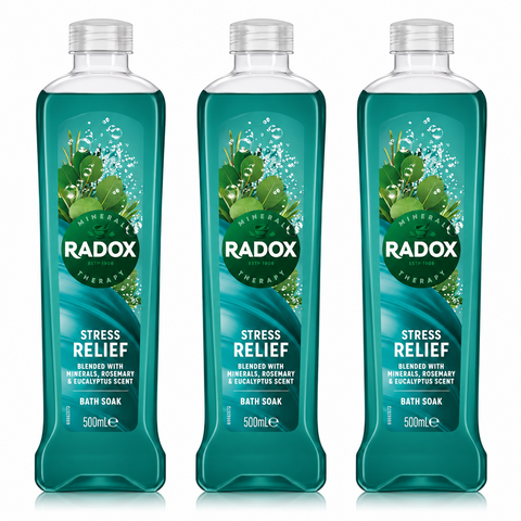 RaRadox Stress Relief Bath Soak Rosemary & Eucalyptus 500ml Pack of 3
