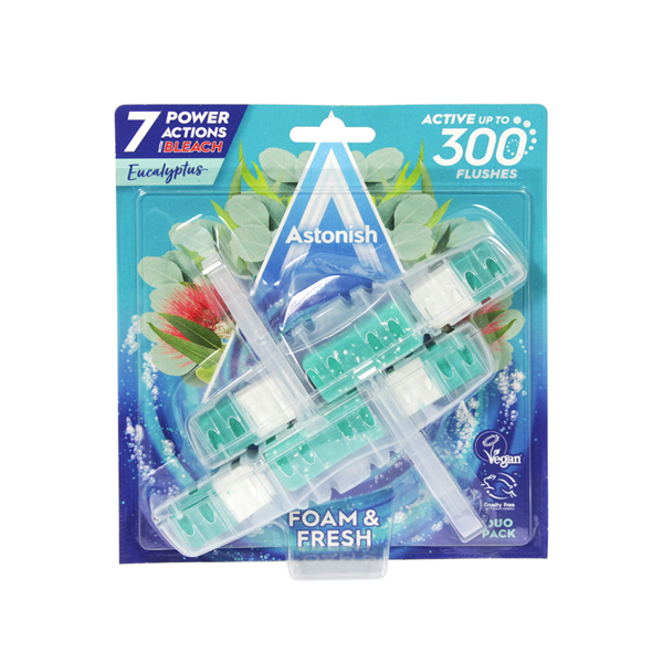 Buy Astonish Foam & Fresh Eucalyptus Toilet Rim Block 2x40g Online ...