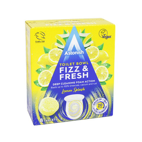 Astonish Toilet Bowl Fizz & Fresh Lemon Splash 8 Tabs Vegan in UK
