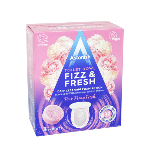 Astonish Toilet Bowl Fizz & Fresh Pink Peony Fresh 8 Tabs in UK