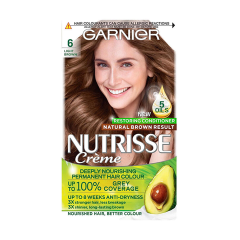 Garnier Nutrisse 6 Light Brown Permanent Hair Colour in UK
