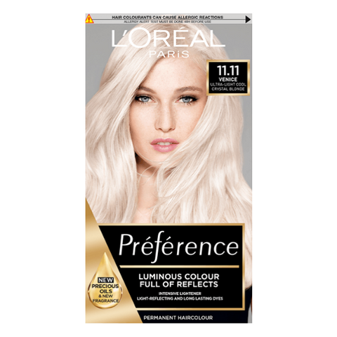 L'Oreal Paris Preference Permanent Hair Colour 11.11 Venice Ultra Light Cool Crystal Blonde in UK