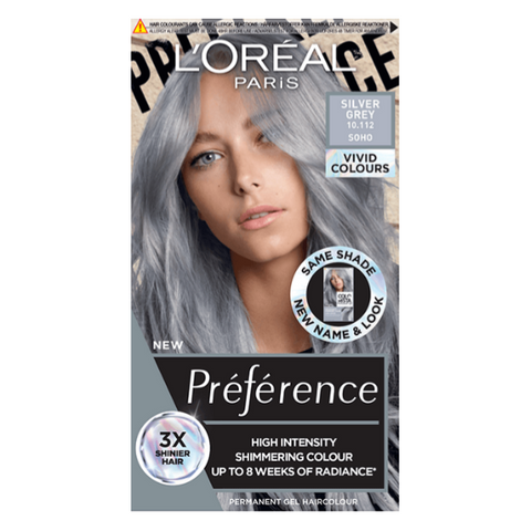 L'Oreal Paris Preference Vivids Permanent Hair Colour 10.112 Silver Grey