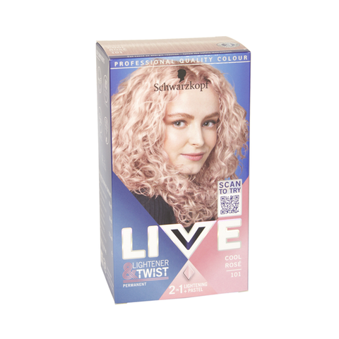 Schwarzkopf Live Lightener+Twist Permanent Hair Colour Cool Rose 101 in UK