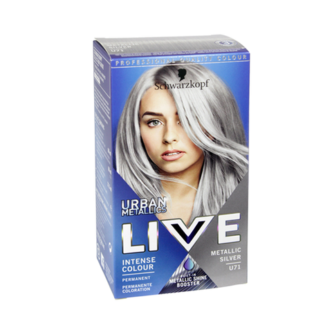 Schwarzkopf Live Urban Metallics Permanent Hair Colour Metallic Silver U71 in UK