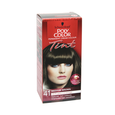 Schwarzkopf Poly Color Tint Permanent Cream Colour 41 Medium Brown in UK
