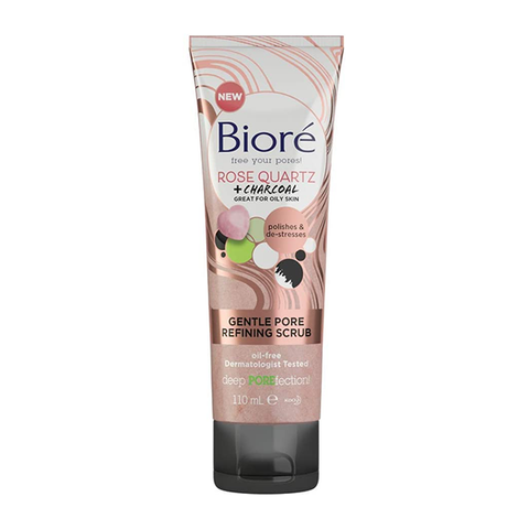 Bioré Rose Quartz + Charcoal Gentle Pore Refining Scrub 110ml in UK