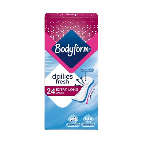 Bodyform Dailies Fresh Extra Long Panty Liners 24 in UK
