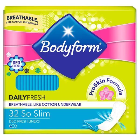 Bodyform So Slim Deo Fresh Lightly Scented Thin Liners x32 in UK