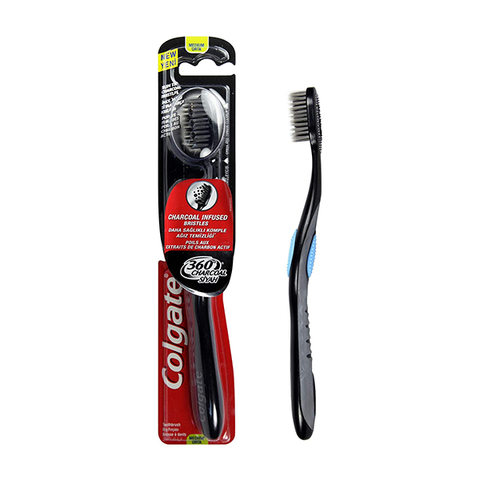 Colgate 360 Charcoal Black Medium Toothbrush in UK