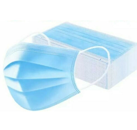 Face Mask 3Ply Face Mouth Nose & Ear Loops Protection Disposable Dust Masks X 5