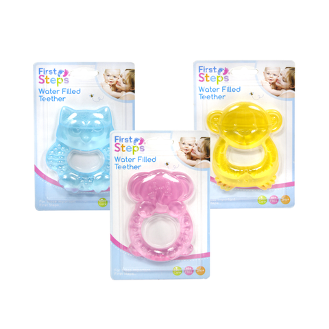 First Steps Waterfilled Teether 3Ass Pink, Yellow, Blue in UK