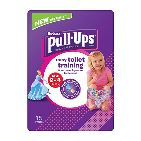 Huggies Pull Ups Easy Toilet Training 15 Pants - Girls Age 2-4 Years in UK