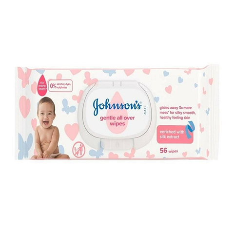 Johnsons Gentle All Over Baby Wipes 56's in UK