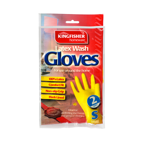 Kingfisher Latex Household Gloves 2PK Small in UK
