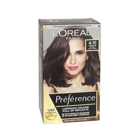 L'Oreal Preference Caracas 4.15 Intense Deep Brown Permanent Hair Dye in UK