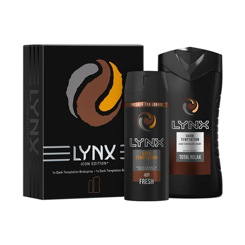 Lynx Dark Temptation Shower Gel & Body Spray Duo Gift Set in UK