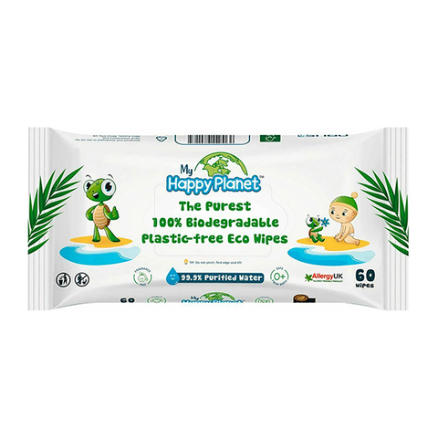 My Happy Planet The Purest 100% Biodegradable Plastic Free Eco Wipes 0+ in UK