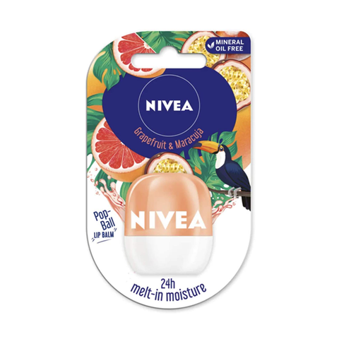 Nivea Lip Care POP- BALL Melt In Moisture Egg Lip Balm 7g Grapefruit & Marakuja in UK