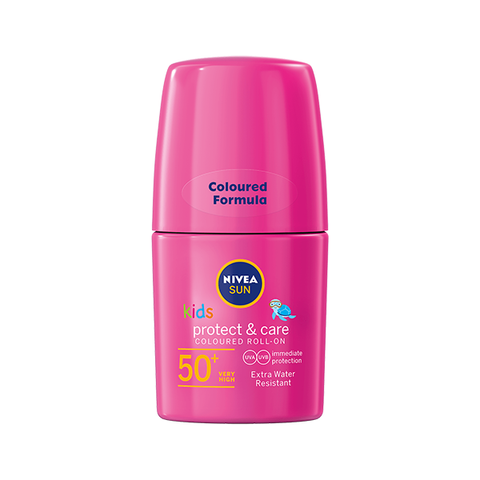 Nivea Sun Kids Protect & Care Coloured Roll-On Pink SPF 50+ 50ml in UK