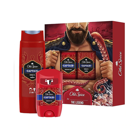 Old Spice Captain Deodorant Stick & Shower Gel Gift Set in UK