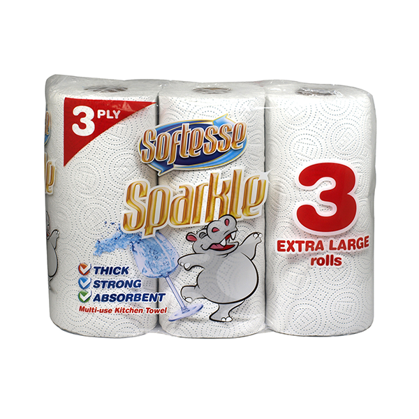 Softesse Sparkle Kitchen Rolls 3PK in UK