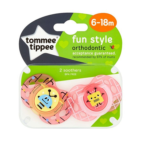 Tommee Tippee Fun Style Soother 6 -18M X2