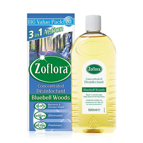Zoflora Concentrated Disinfectant 3in1 Bluebell Woods 500ml in UK